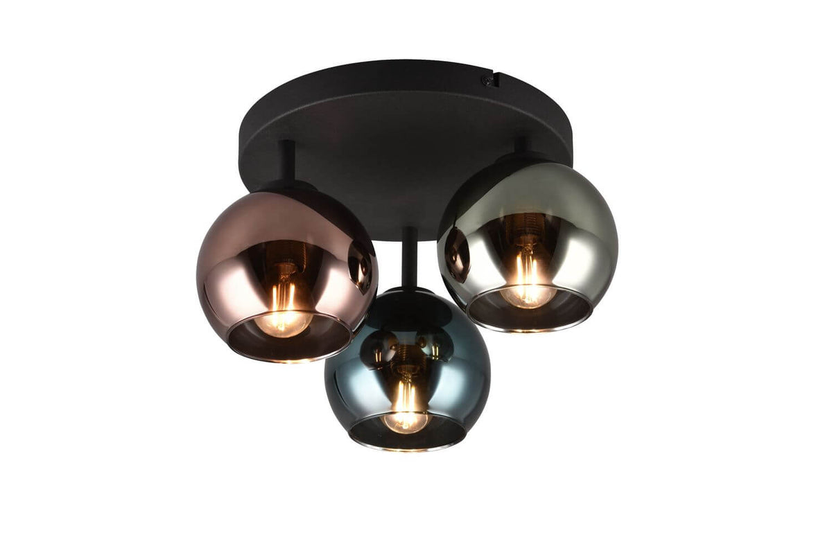 Plafonnier Sheldon 3 lumières multicolore