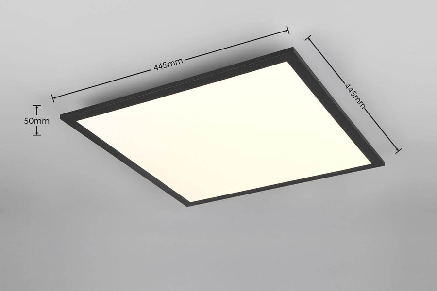 Plafonnier Beta noir mat, L 44,5 cm