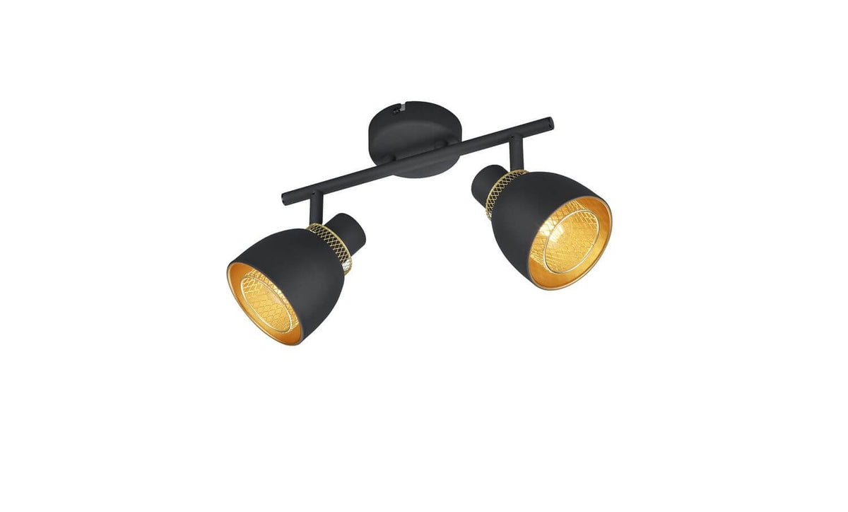 Spot Punch 2 lumières noir mat