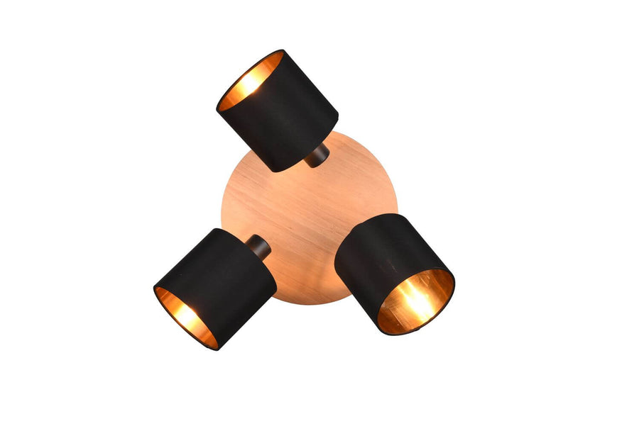 Spot Tommy 3 lumières bois
