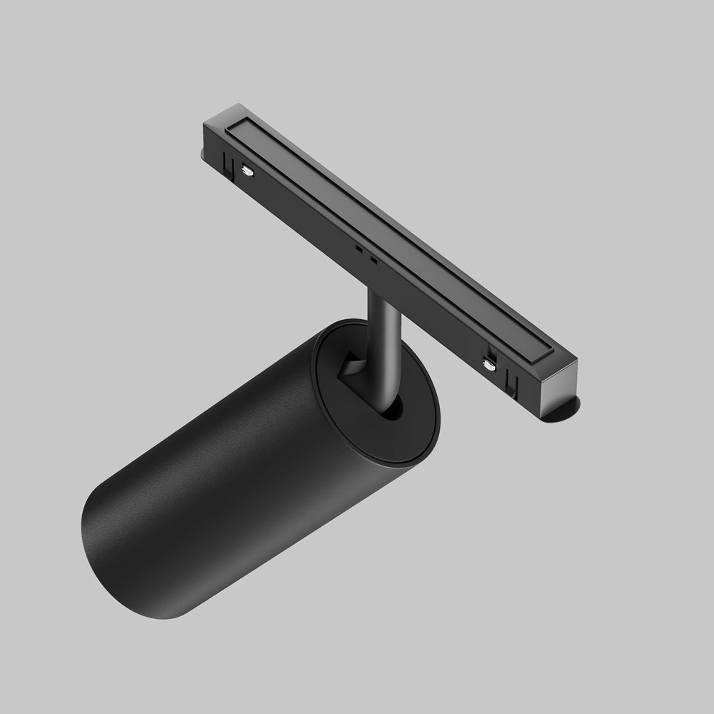 Détail du raccord et de l'adaptateur reliant le projecteur au rail noir
