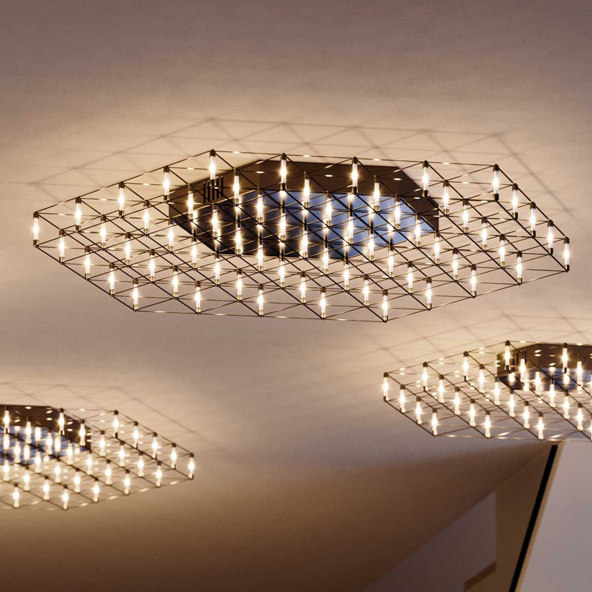 Applique et plafonnier LED Atom carrée à effet lumineux
