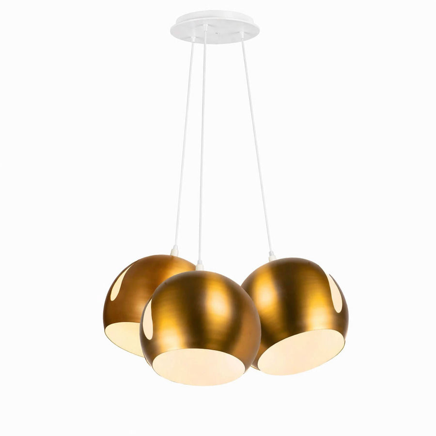 Suspension grappe Ball 3 lumières, verres Ø 30 cm