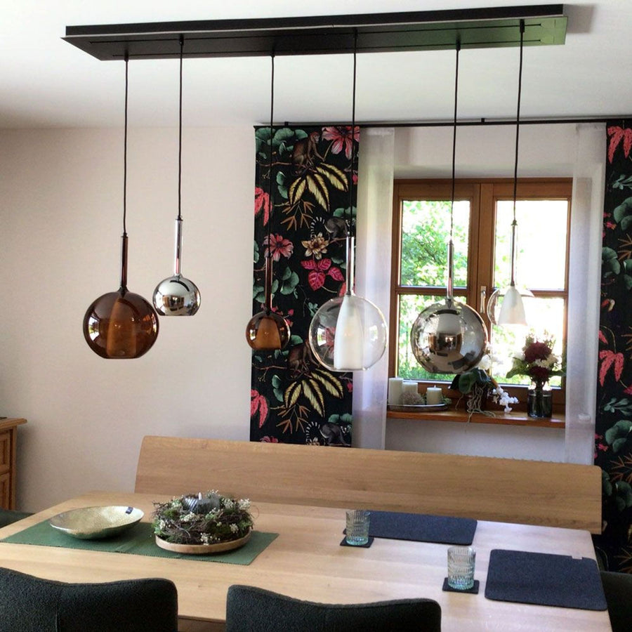 Suspension de table Belluna 8 lumières, longueur 200 cm