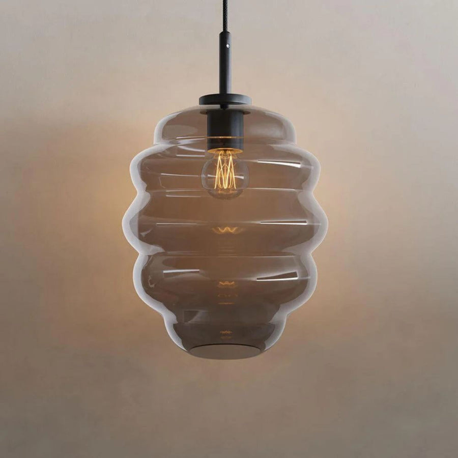 Suspension grappe Echos 7 lumières, verres Ø 25 cm