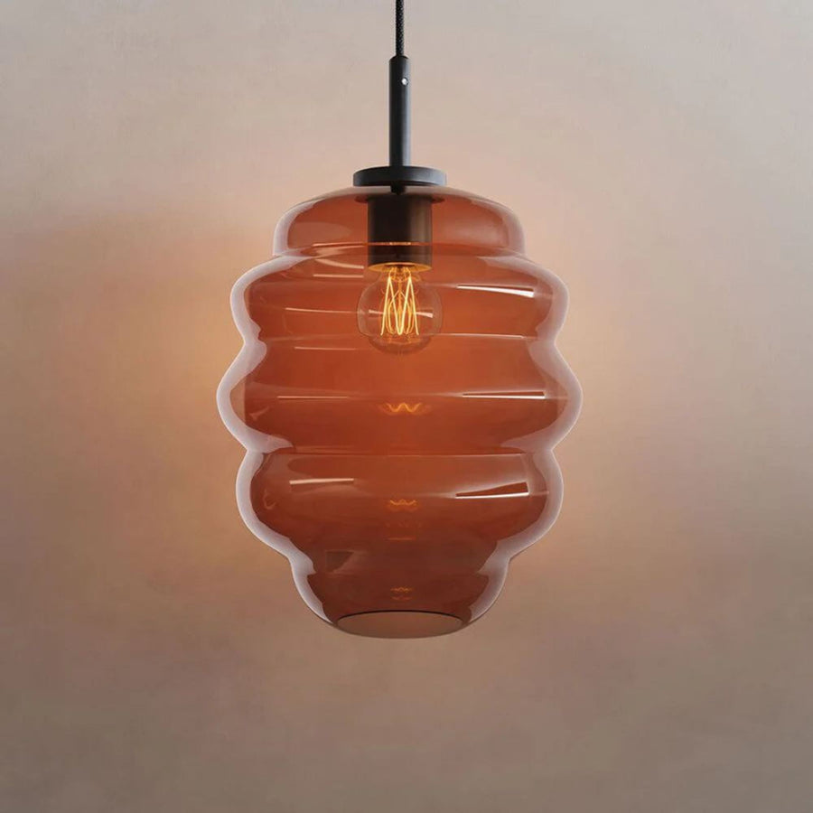 Suspension grappe Echos 7 lumières, verres Ø 25 cm