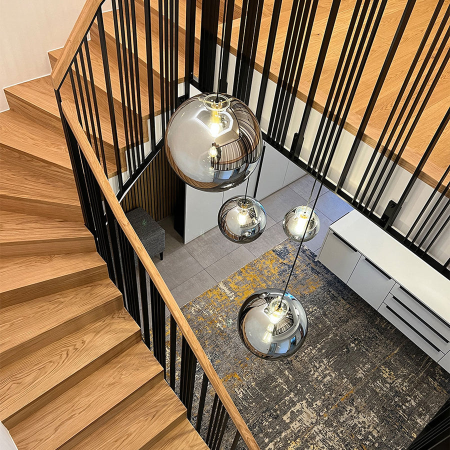 Suspension grande hauteur Orb 5 lumières