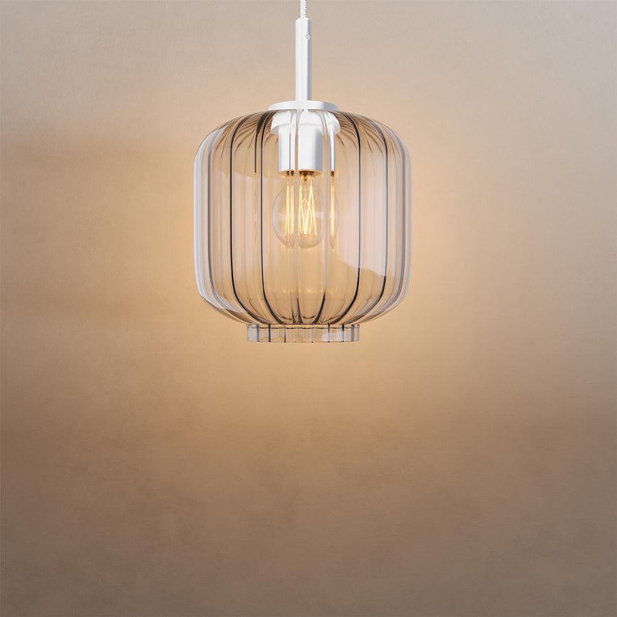 Suspension Velo en verre, câble 1,5 m, monture blanche