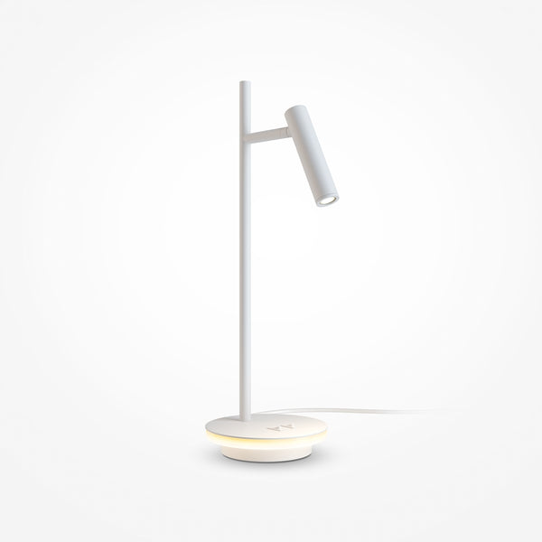 Weiße Nachttischlampe Estudo