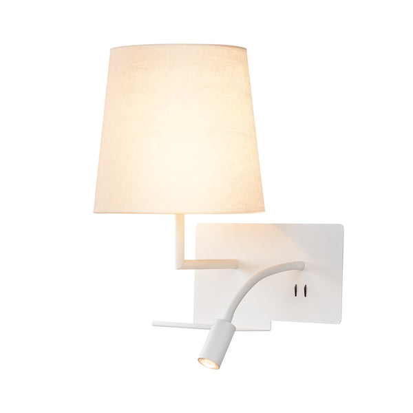 Applique murale Somnila blanche, tissu, version gauche