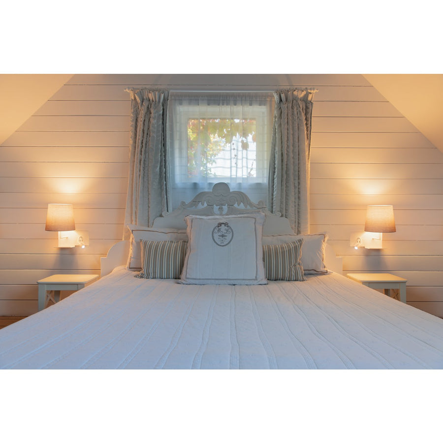 Applique murale Somnila blanche, tissu, version droite