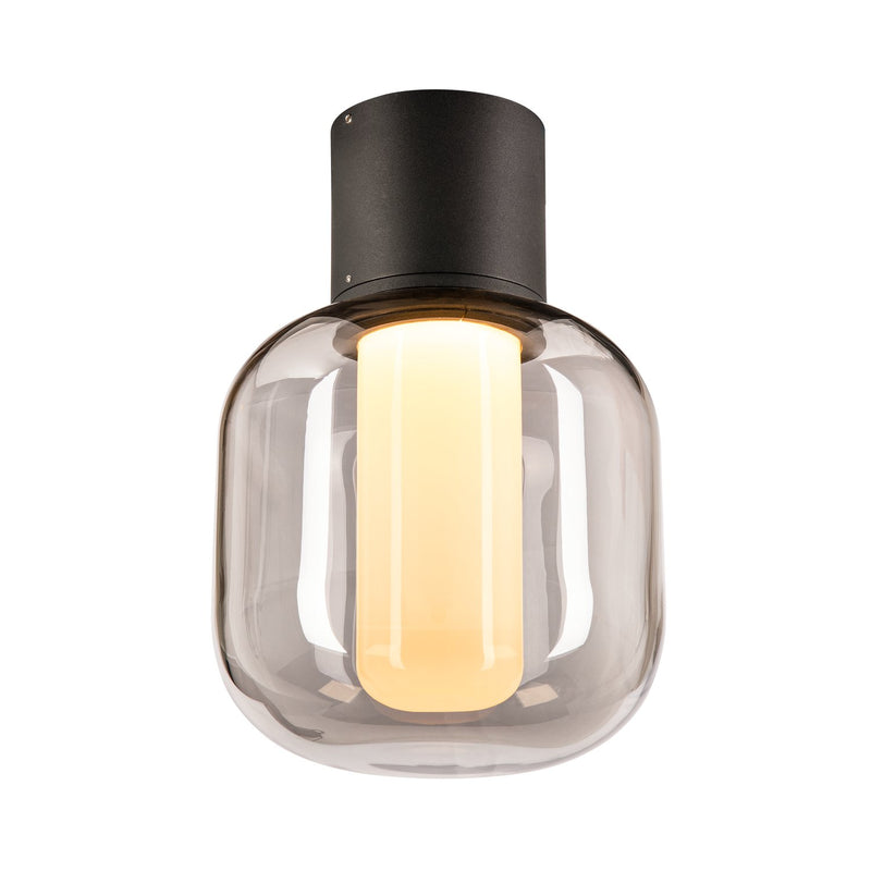 Plafonnier extérieur Ovalisk anthracite, verre