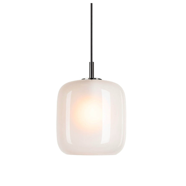Suspension Pantilo blanche et chromée, verre, H 21,3 cm