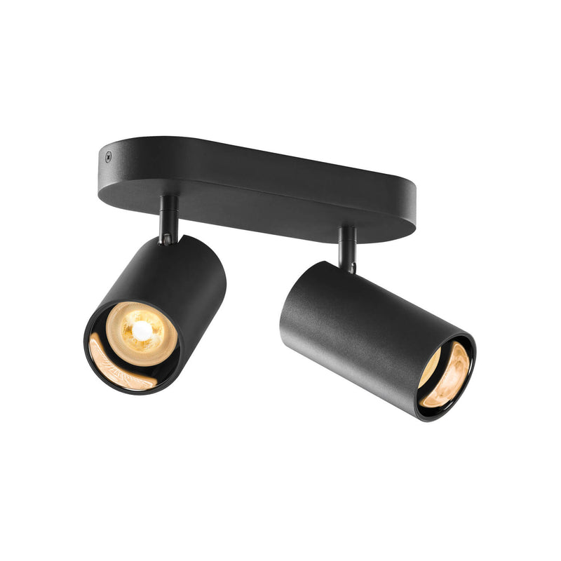 Spot Asto noir, 2 lumières