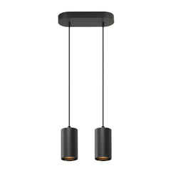 Suspension Asto 2 lumières noire