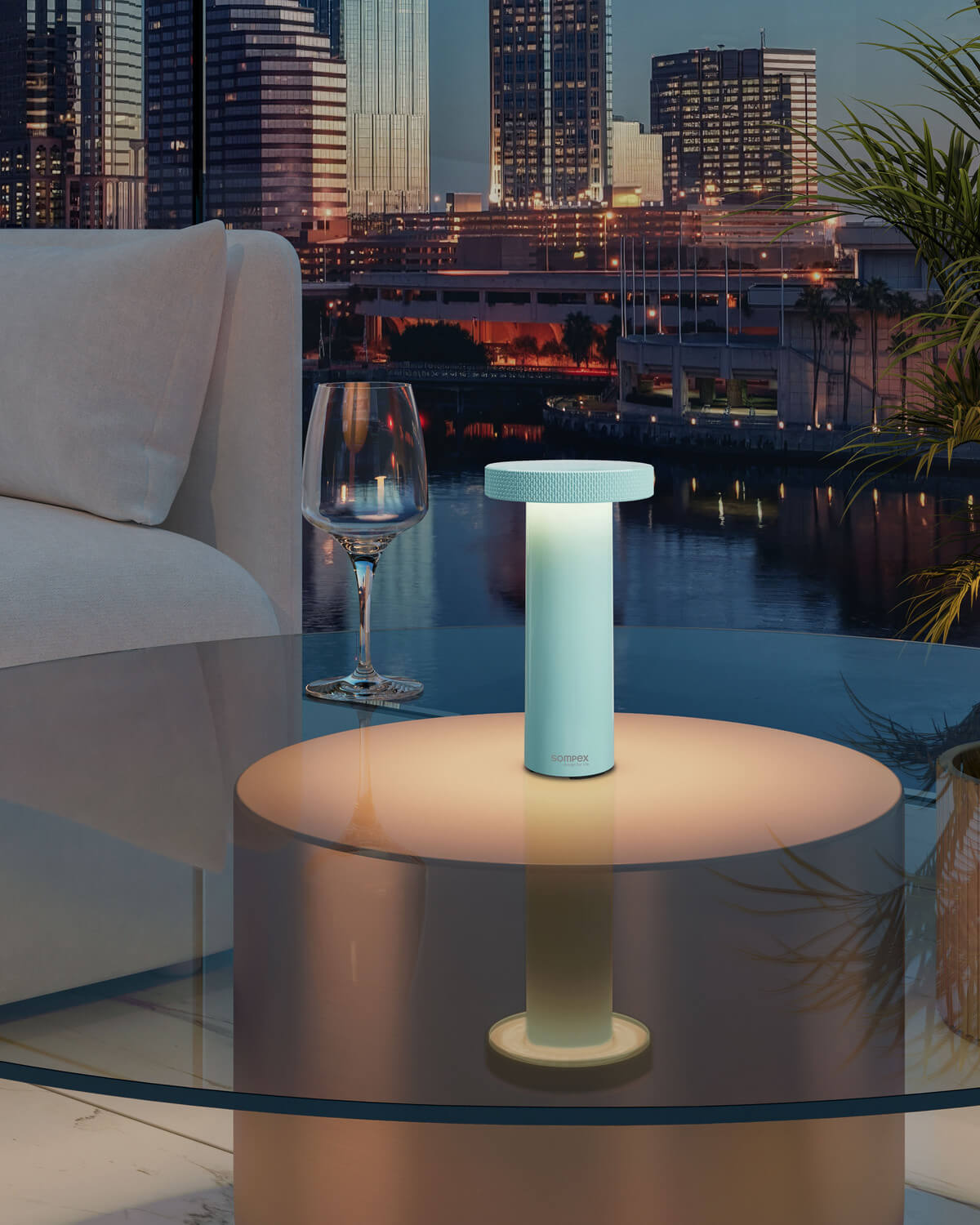 Lampe extérieure Volume turquoise