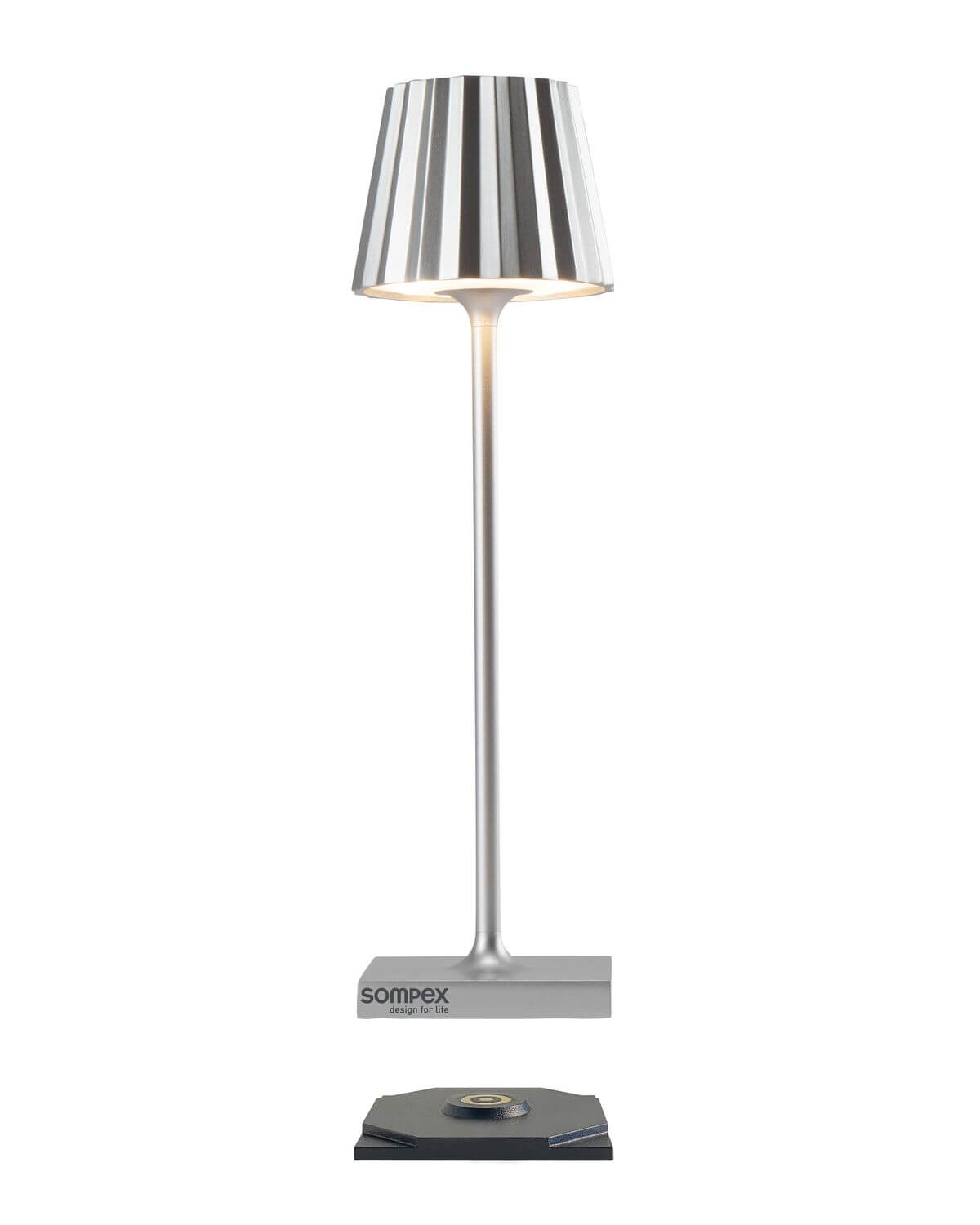 Lampe à poser sans fil Troll Nano argentée
