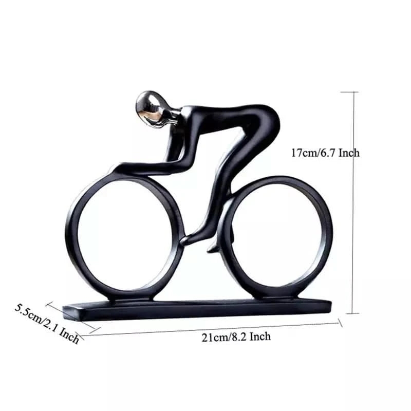 Statue Cycliste Résine Abstraite | Maco - Designix Statuette Argent
