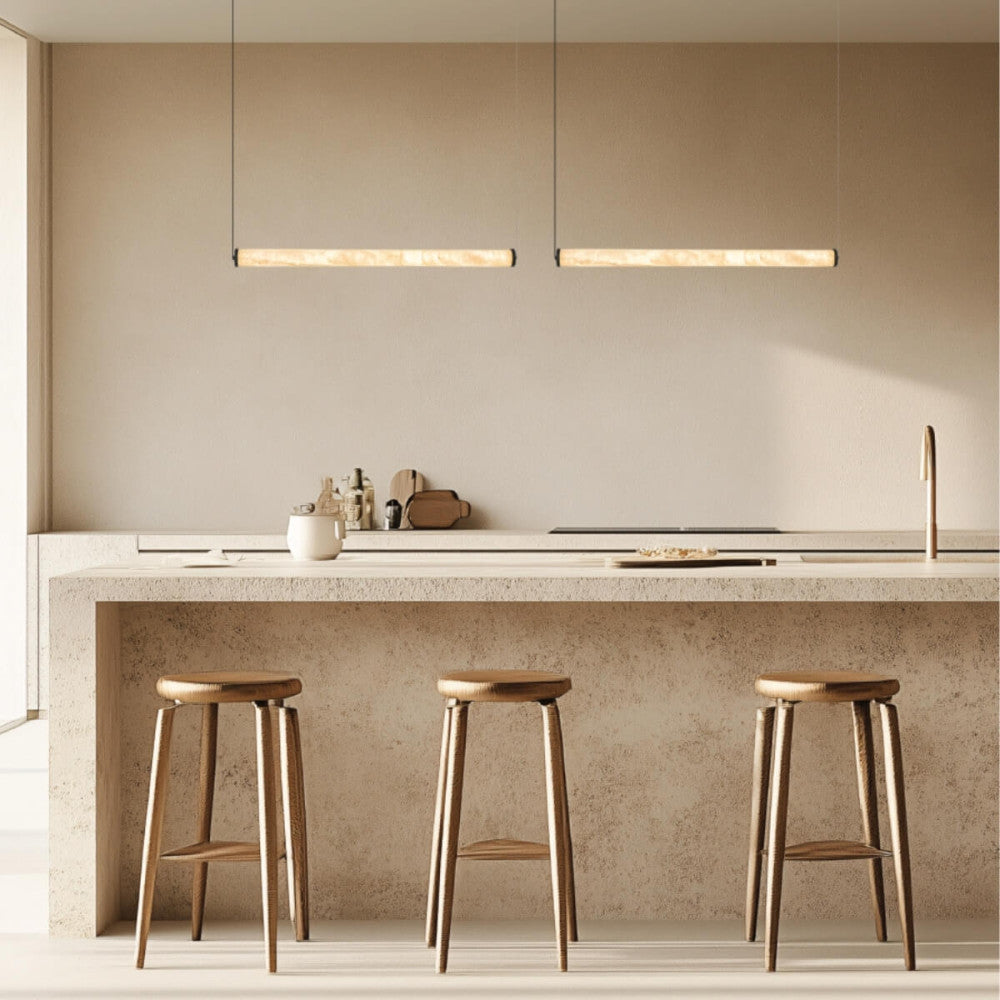 Suspension ZAMBELIS 20W Dimmable DESIGN Albatre Blanc et Noir Sable 2538