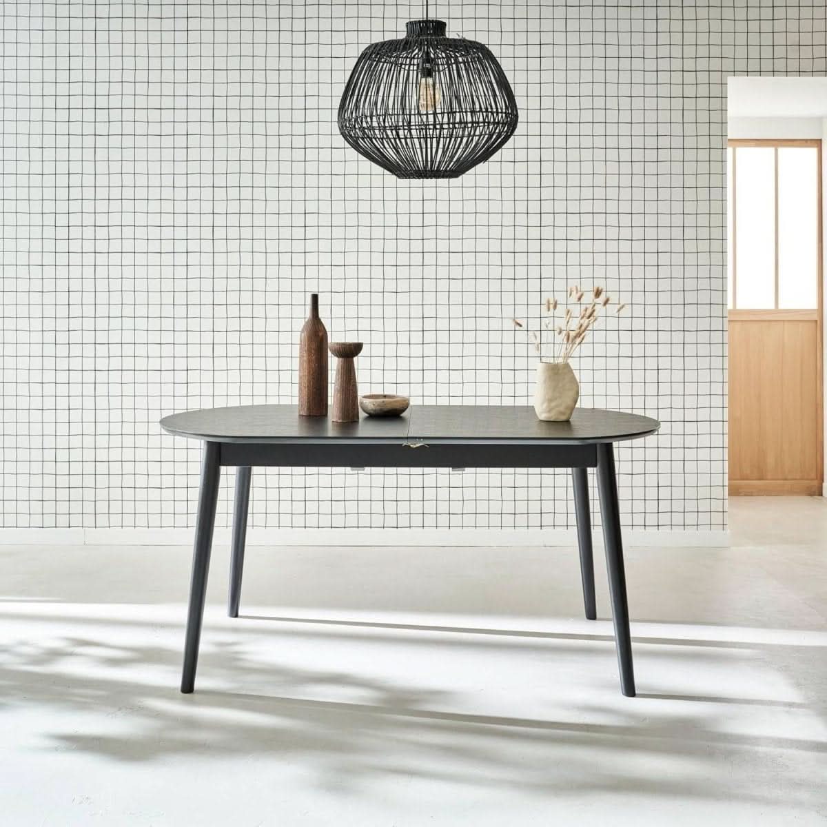 Table à Manger Extensible Noire | Éden - Designix Table à Manger