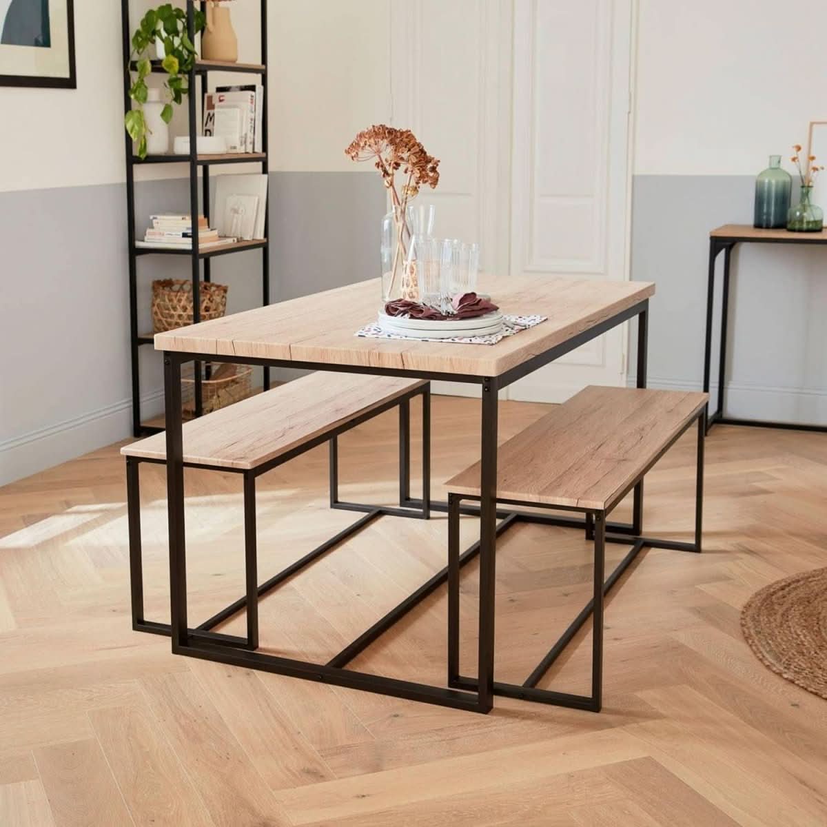 Table Bancs Style Industriel | Serre - Designix Table