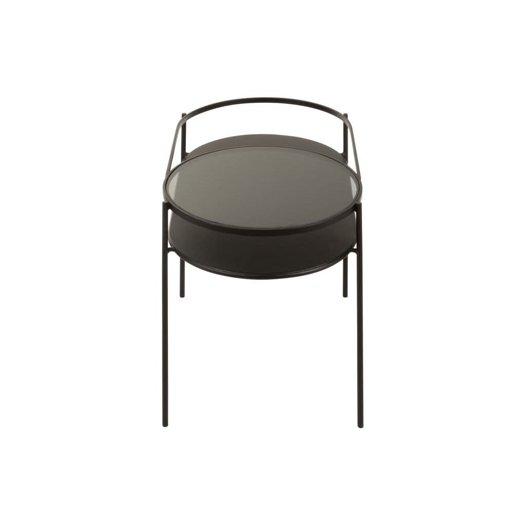 Table Basse Métal Verre Noir - Designix
