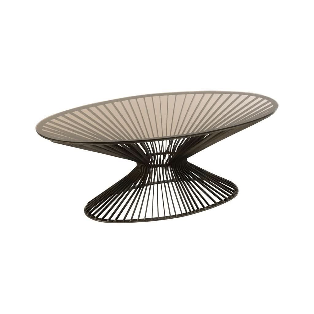 Table Basse Ovale Métal Verre - Designix