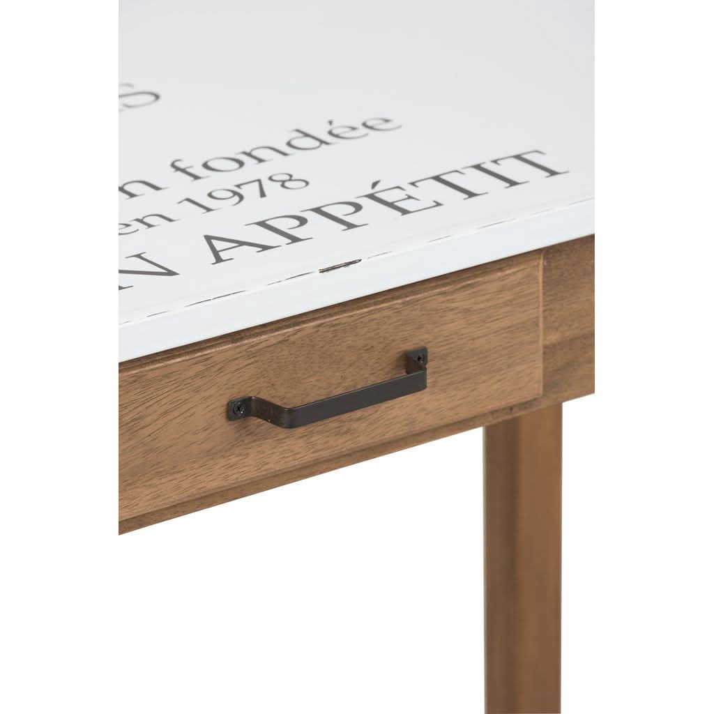 Table Bistrot Métal Blanc Naturel - Designix