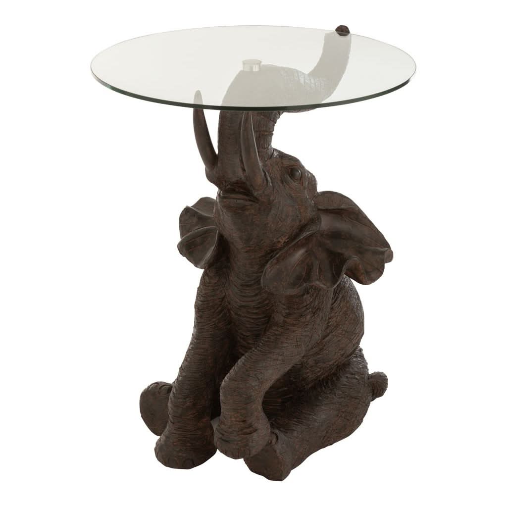 Table Élégante Poly/Verre Marron - Designix