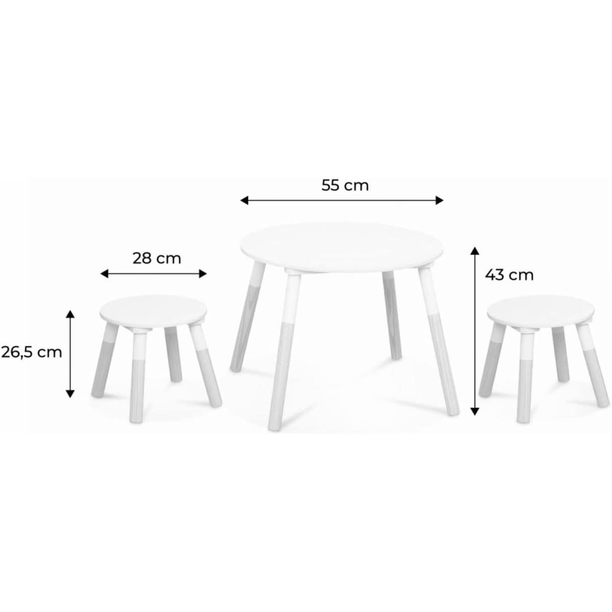 Table Ronde Enfant Pin | Neige - Designix Table Basse