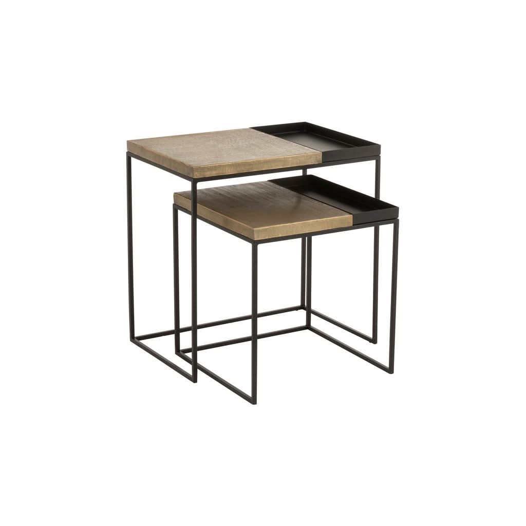 Tables D'Appoint Fer Doré Noir - Designix