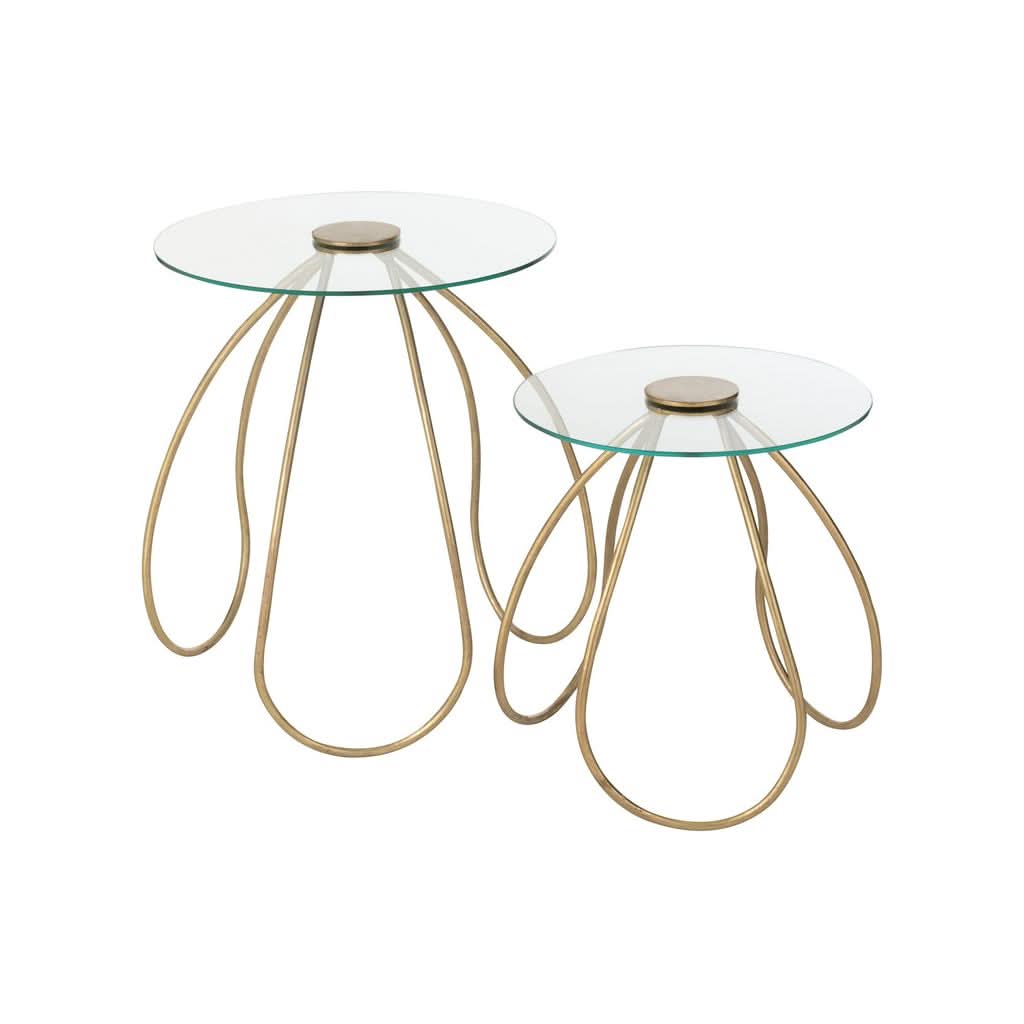 Tables D'Appoint Rondes Dorées - Designix