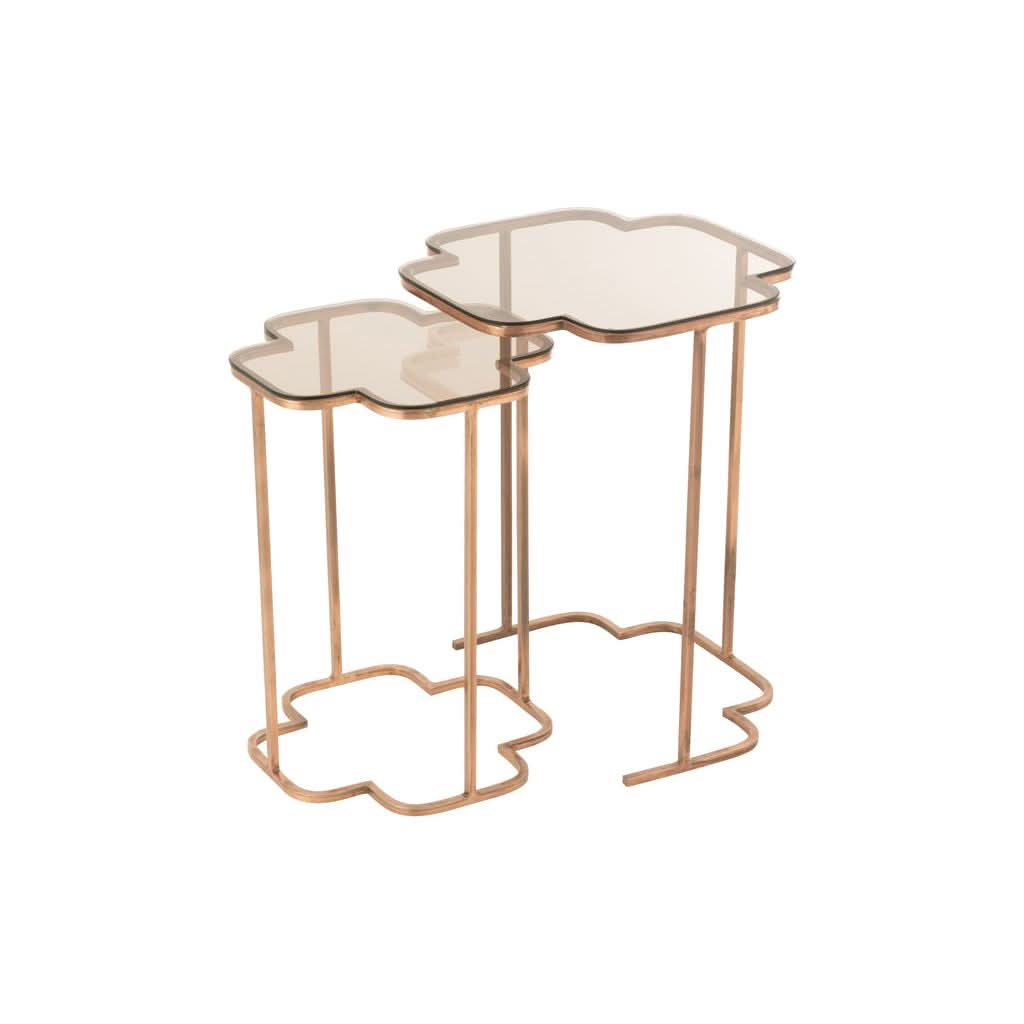 Tables Métalliques Cuivrées Ensemble - Designix