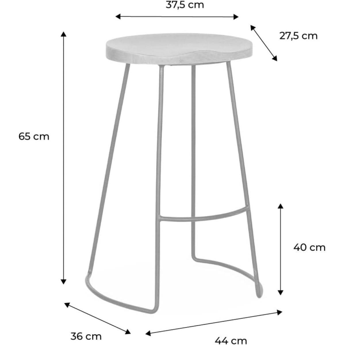 Tabouret Bar Bois Acier | Zenith - Designix Tabouret