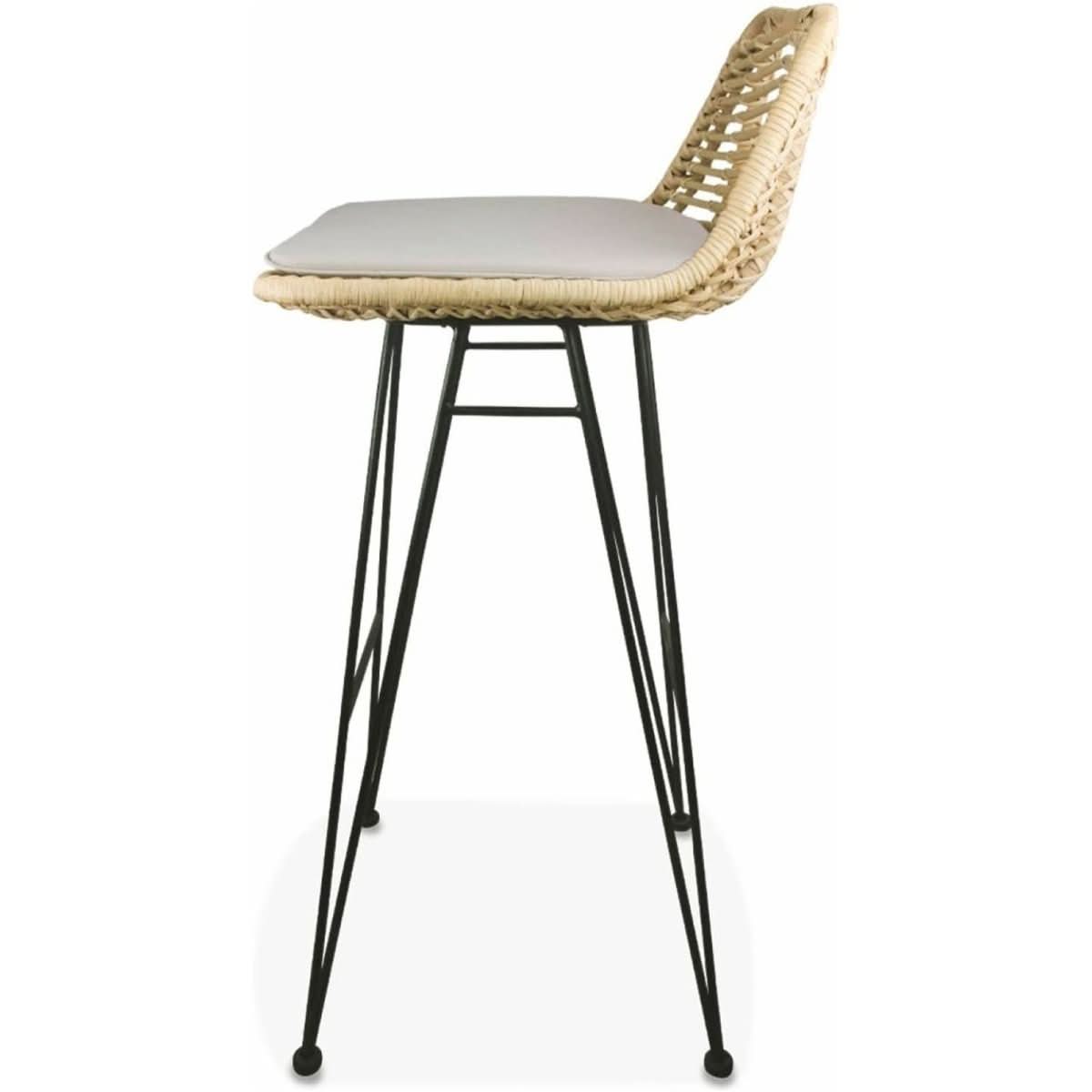 Tabourets Bar Rotin Métal | Joli - Designix Tabouret