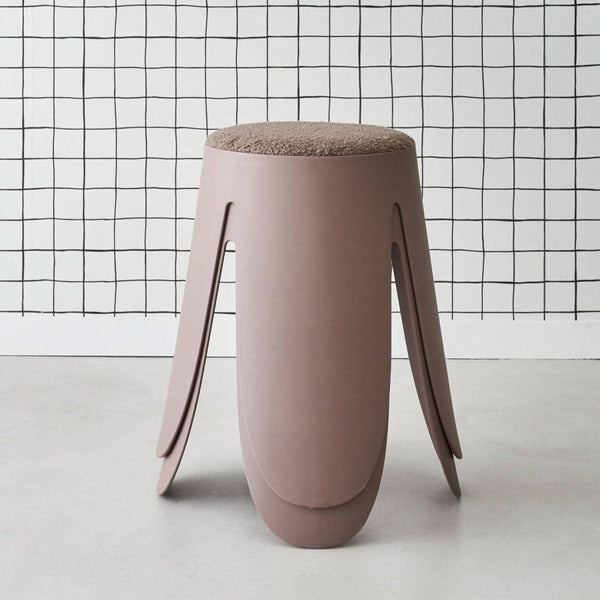 Stapelbare Hocker aus strukturiertem Bouclé-Stoff | Onde