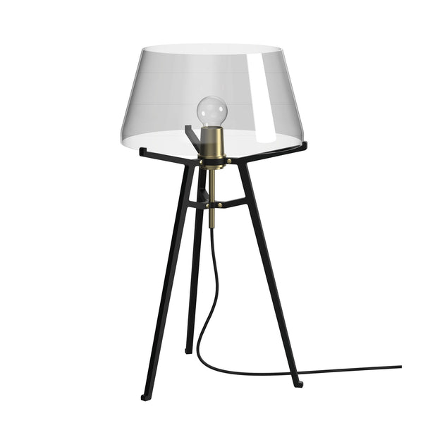 Lampe Ella en verre soufflé, pied tripode