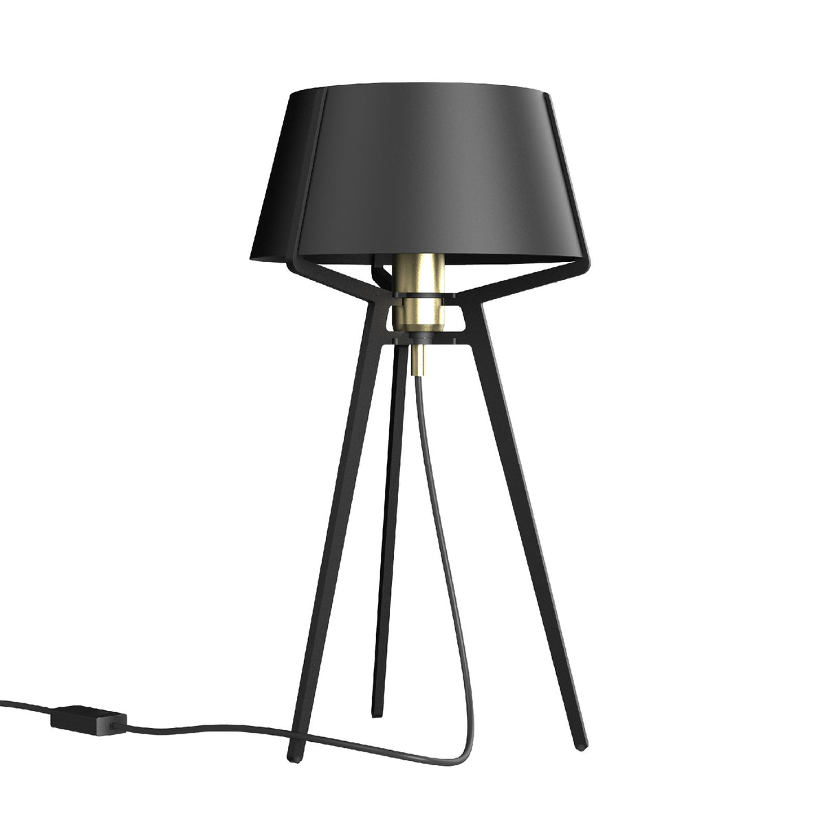 Lampe à poser Bella Noir fumé Laiton