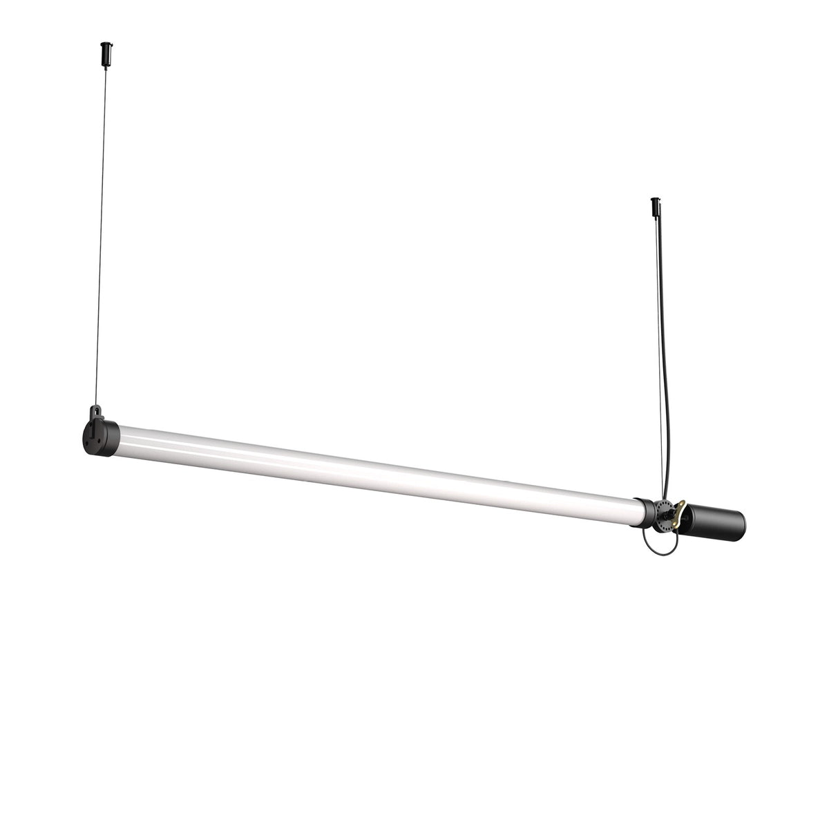Suspension LED Mr. Tubes horizontale, alimentation intégrée Noir fumé 2700 K