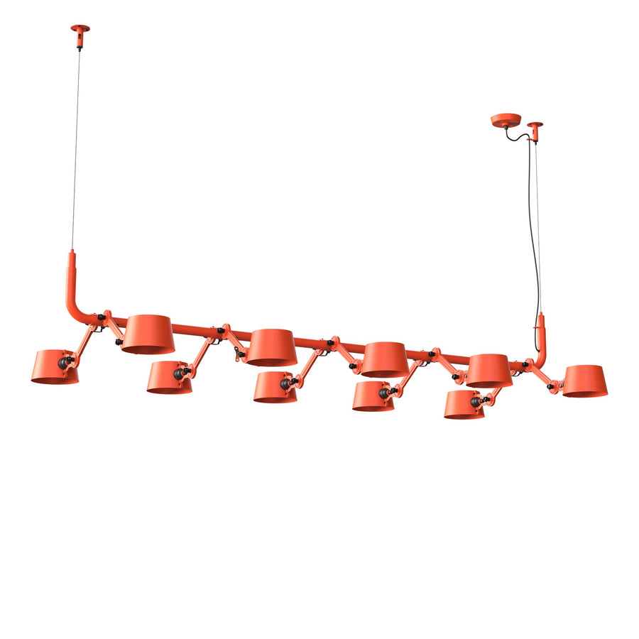 Suspension multiple Bolt 10 lumières Orange vif