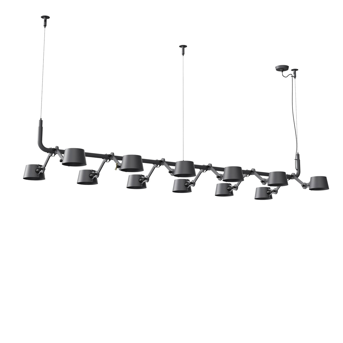 Suspension multiple Bolt 12 lumières Gris nuit