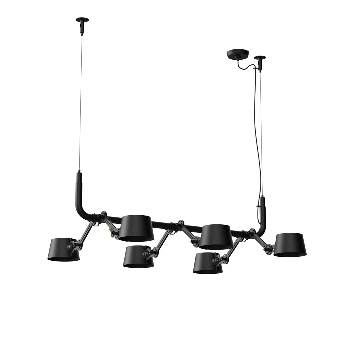 Suspension multiple Bolt 6 lumières Noir fumé