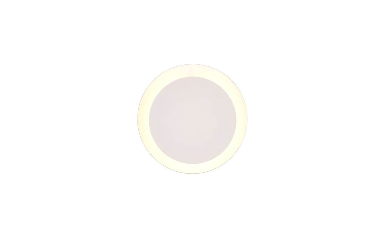 Vue frontale d'un disque blanc cerclé d'un halo lumineux diffus