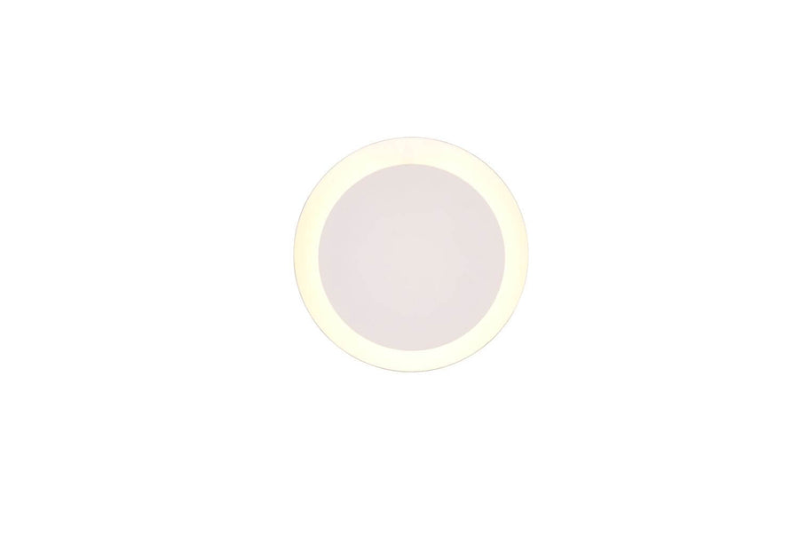 Vue frontale d'un disque blanc cerclé d'un halo lumineux diffus