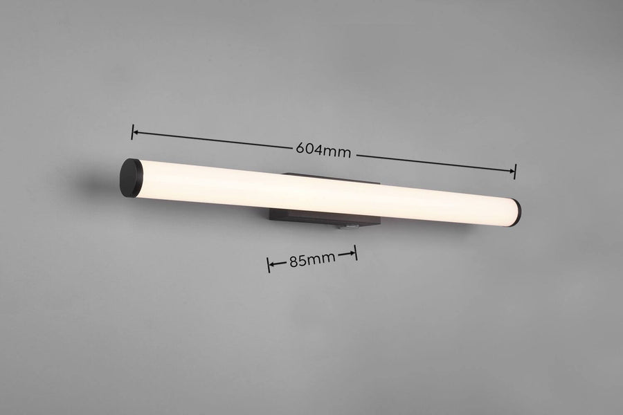 Schéma coté indiquant 604 mm de longueur et 85 mm de profondeur