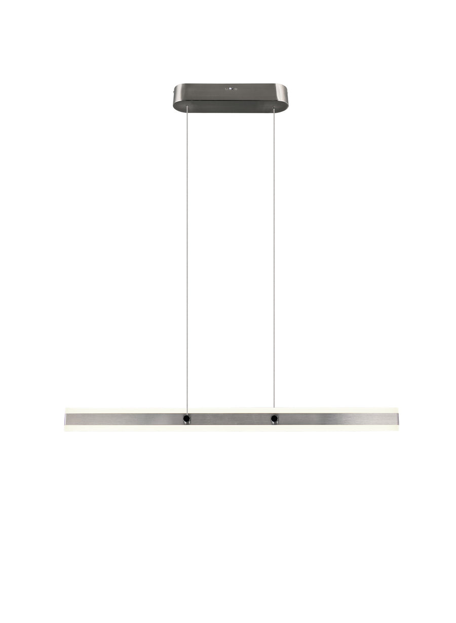 Suspension Arcola nickel satiné, L 115 cm