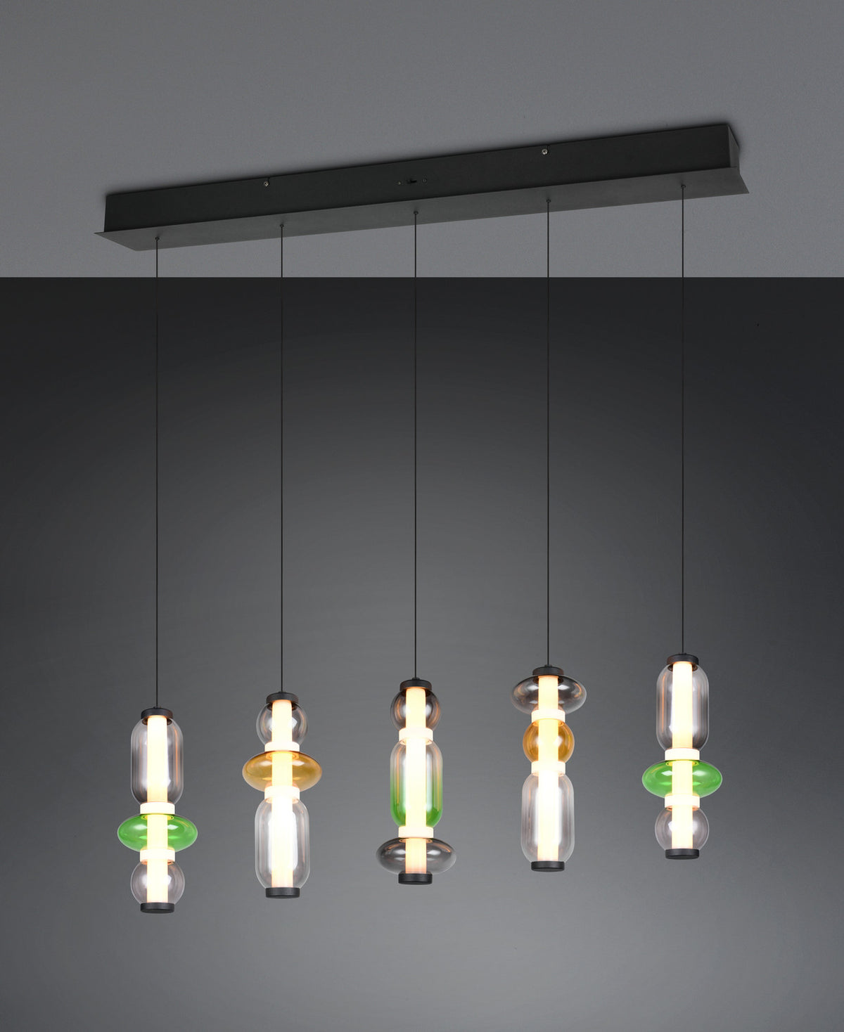 Suspension Minerva multicolore, verre, L 92 cm