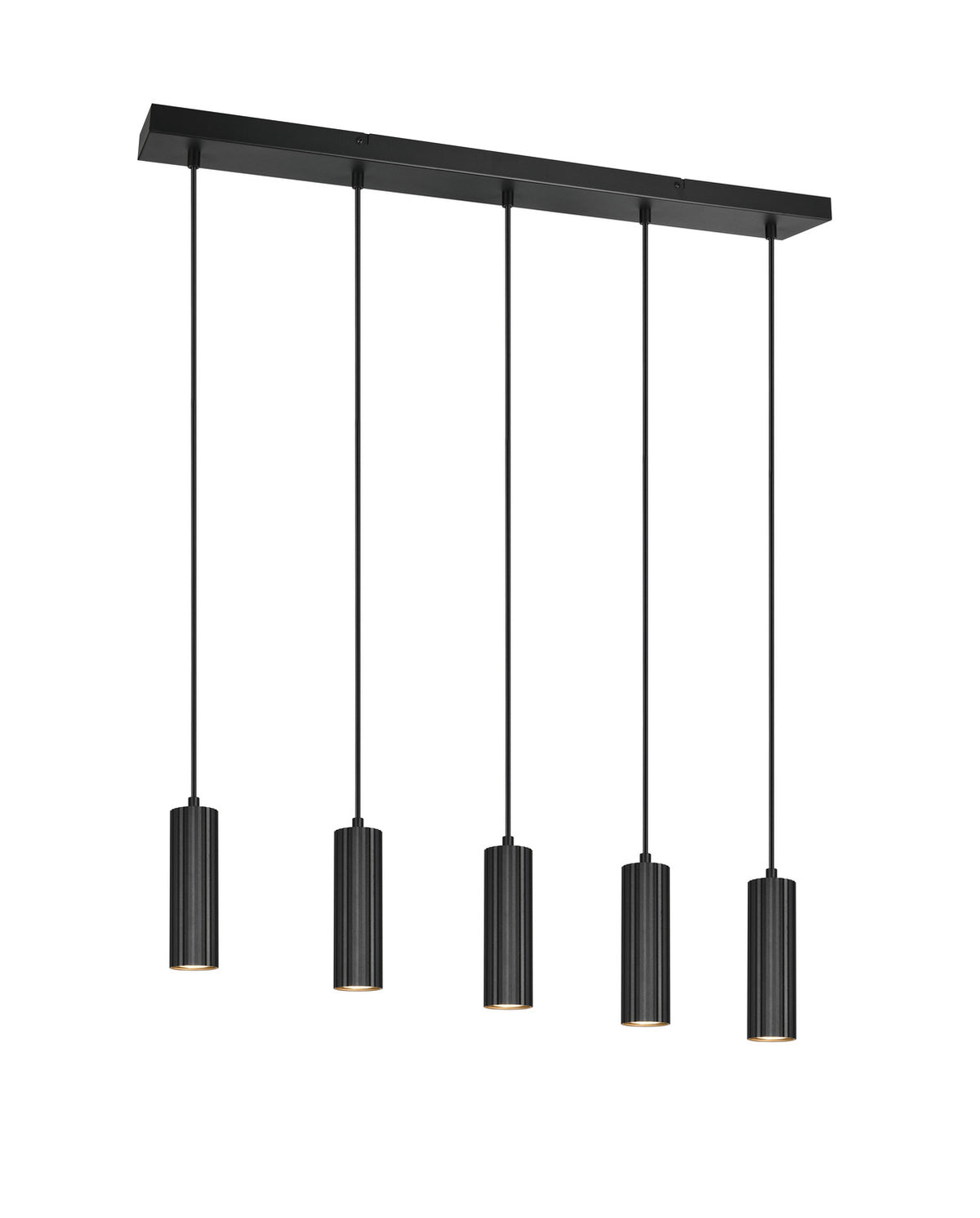 Suspension Soka 5 lumières noire mat