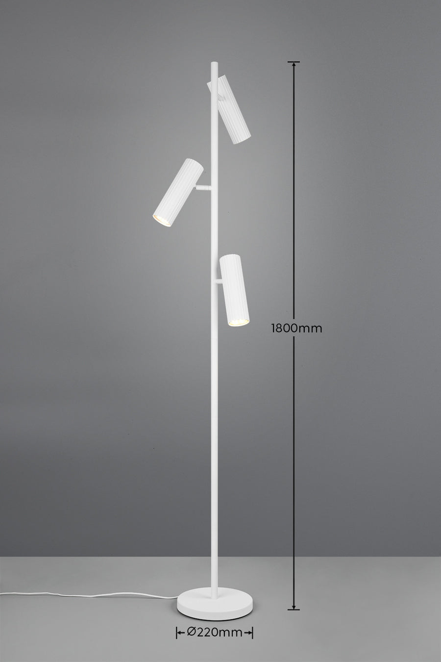 Lampadaire Soka 3 lumières blanc mat
