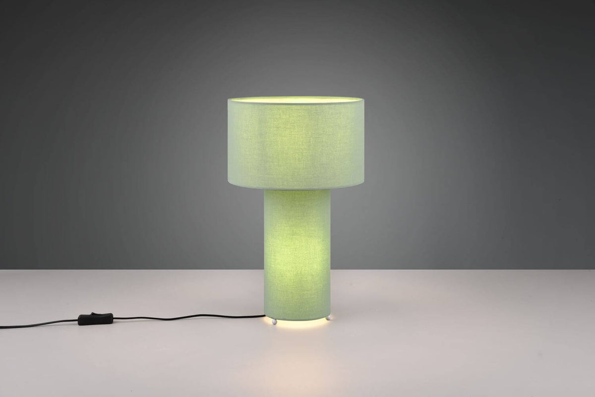 Lampe à poser Bale 2 lumières verte, tissu
